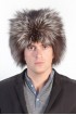 Silver fox fur hat for men